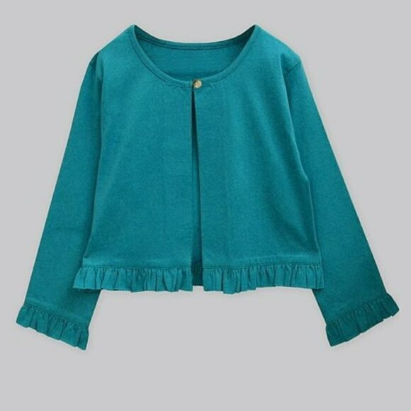 TEAL Ruffle Hem Evie Cardigan - Picture 1 of 1